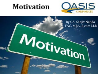 Motivation
By CA. Sanjiv Nanda
FAC, MBA, B.com LLB
 