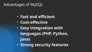 Comprehensive Overview of MySQL: Features, Architecture, and ...