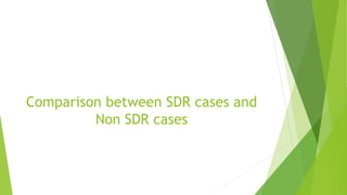 Comparison between SDR cases and
Non SDR cases
 