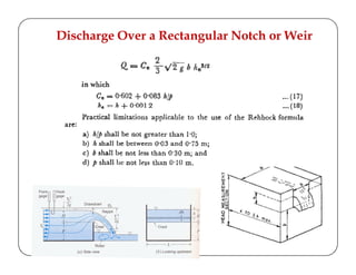 Discharge Over a Rectangular Notch or Weir
 