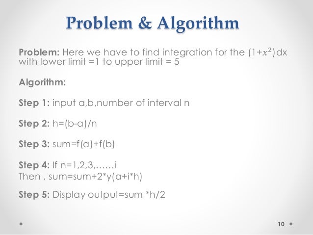 trapezoidal rule example ppt Topic 2 area & volume.