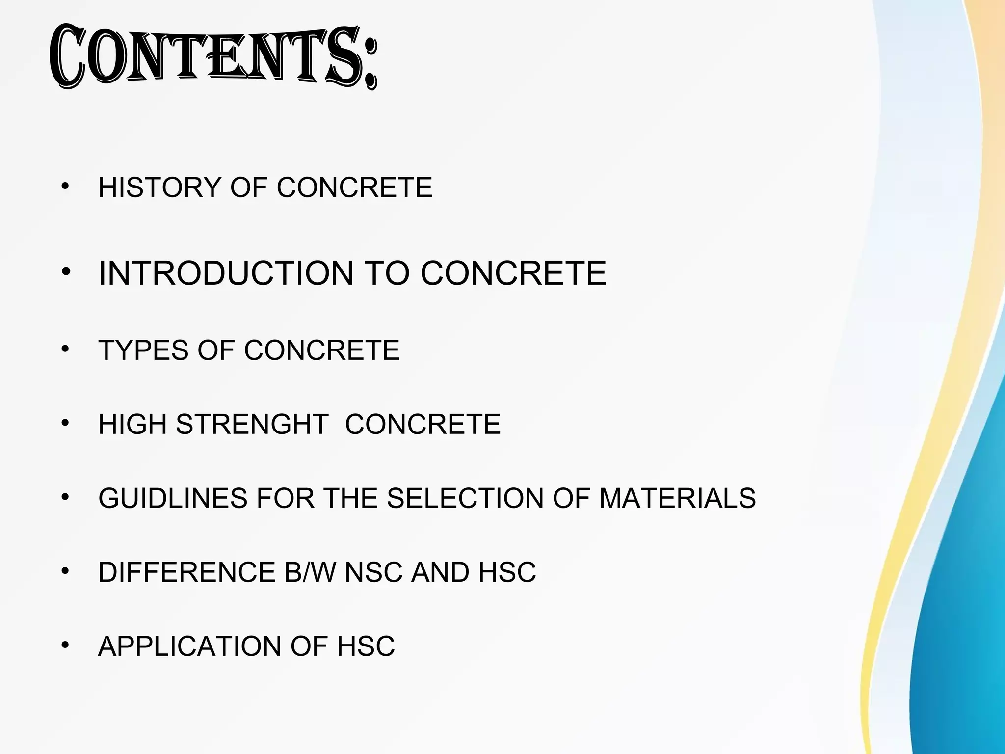 HIGH STRENGTH CONCRETE PPT PPT Geology Science