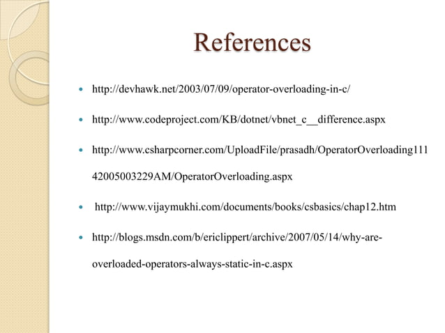 Presentation on overloading | PPTX