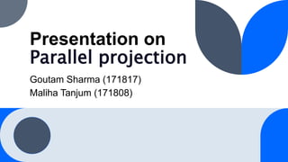 Presentation on
Parallel projection
Goutam Sharma (171817)
Maliha Tanjum (171808)
 