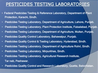 Presentation on pesticides registration & regulation in pakistan | PDF