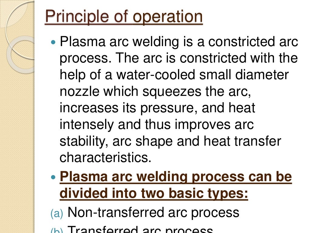 Presentation on plasma arc welding