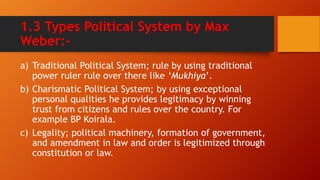 Political System Examples Presentation on political institution (polity) | PPTX