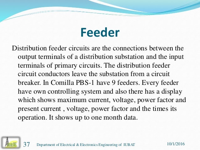Presentation On Power Distribution Operation And Maintenance In Comi