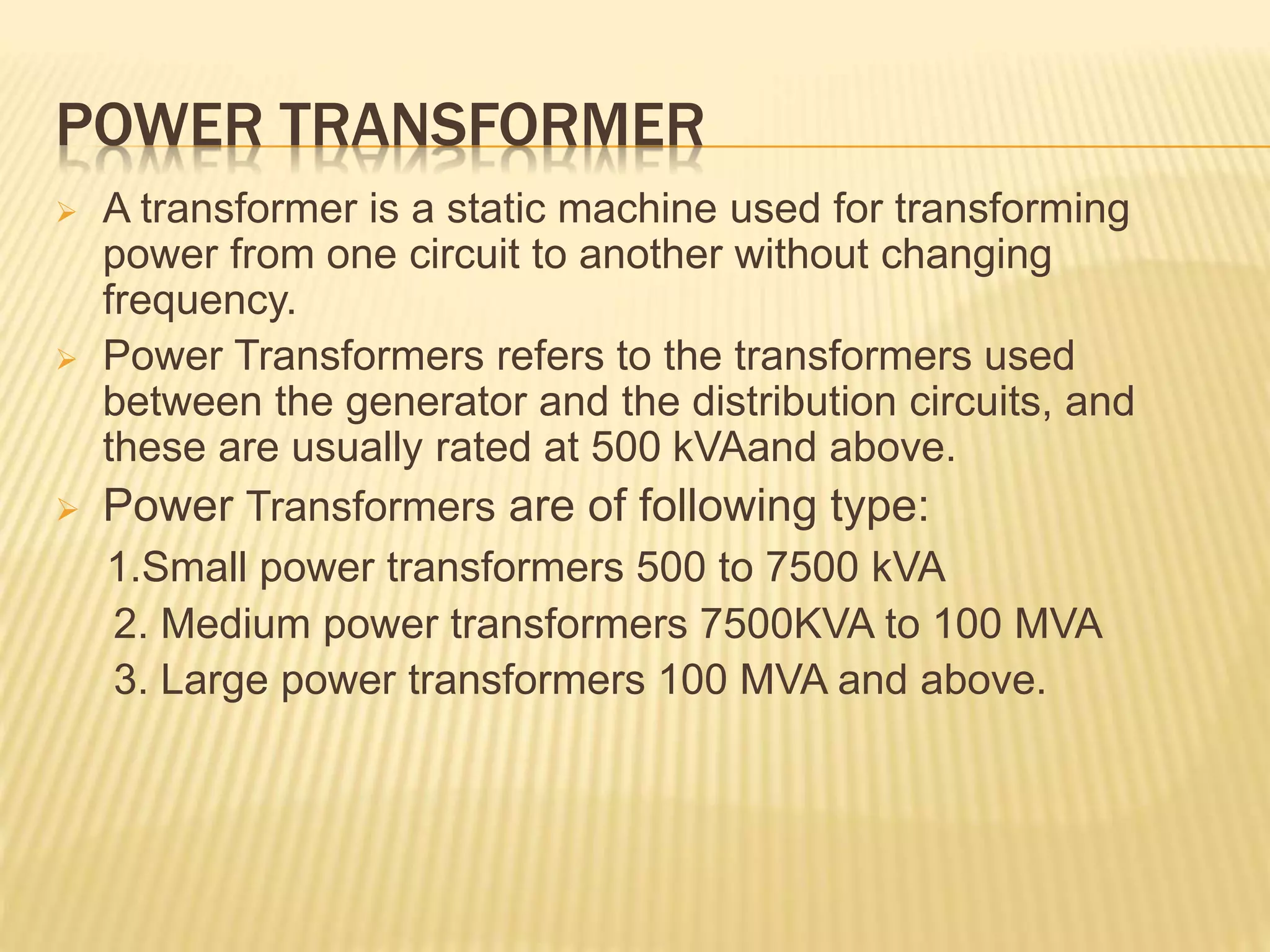 Presentation on Power Transformer | PPTX