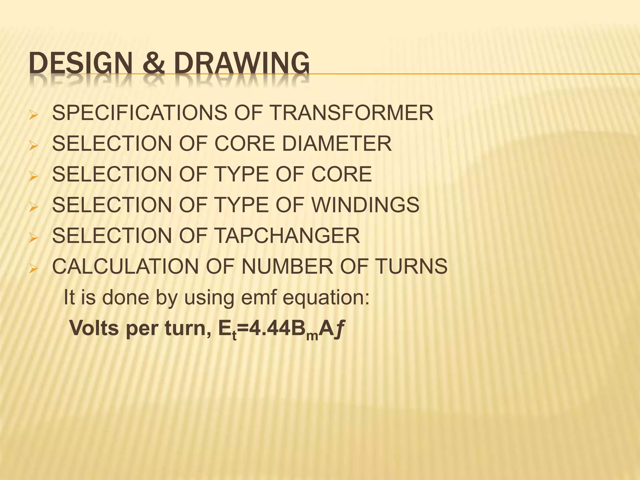 Transformer Template Engineering Presentation on Power Transformer | PPTX
