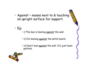 Presentation on prepositions