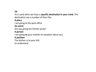 Presentation on prepositions