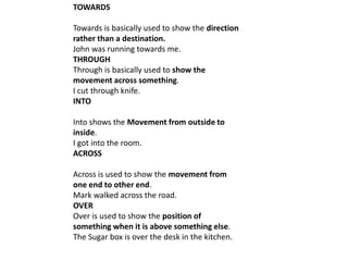 Presentation on prepositions