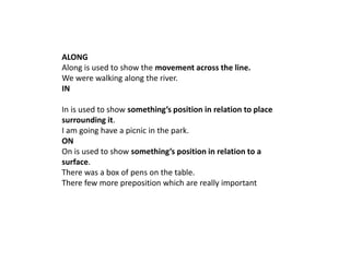 Presentation on prepositions