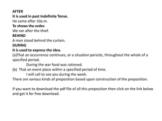 Presentation on prepositions