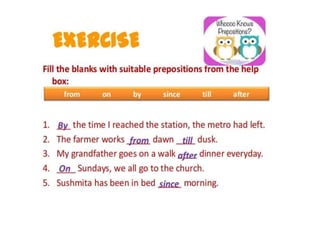 Presentation on prepositions