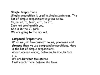Presentation on prepositions