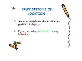 Presentation on prepositions