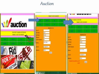 Presentation of project on e auction with dotnet | PPTX