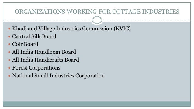 Presentation On Study Of Unorganized Cottage Industries