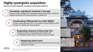 Aermont Presentation on proposed acquisition of leading European asset manager ...