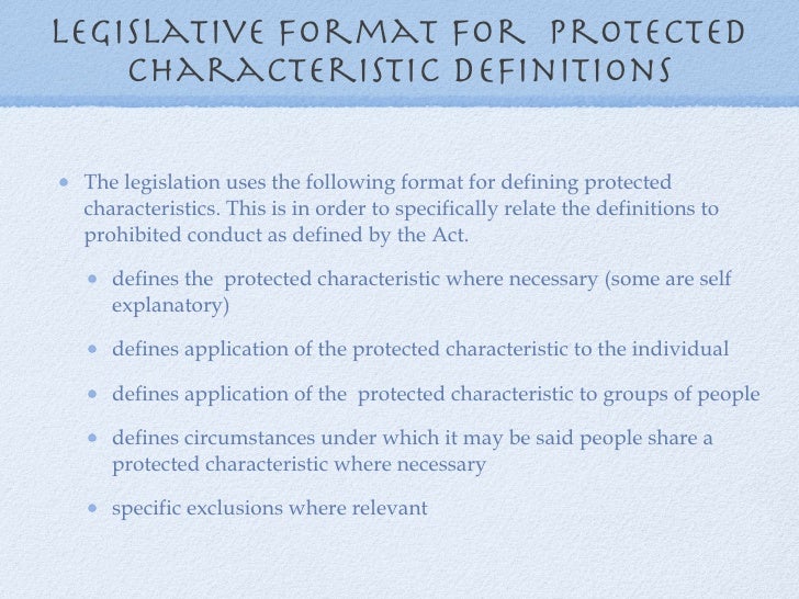 Presentation on protected characteristics