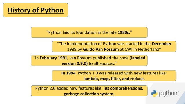 Presentation on python | PPTX | Programming Languages | Computing