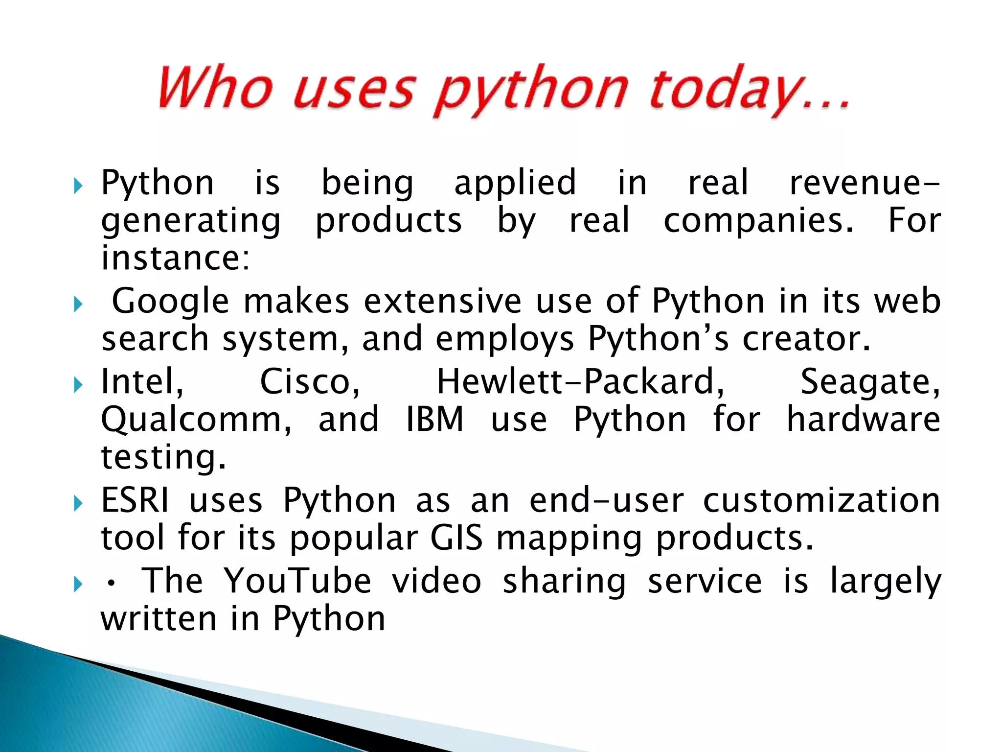 Presentation on python | PPT