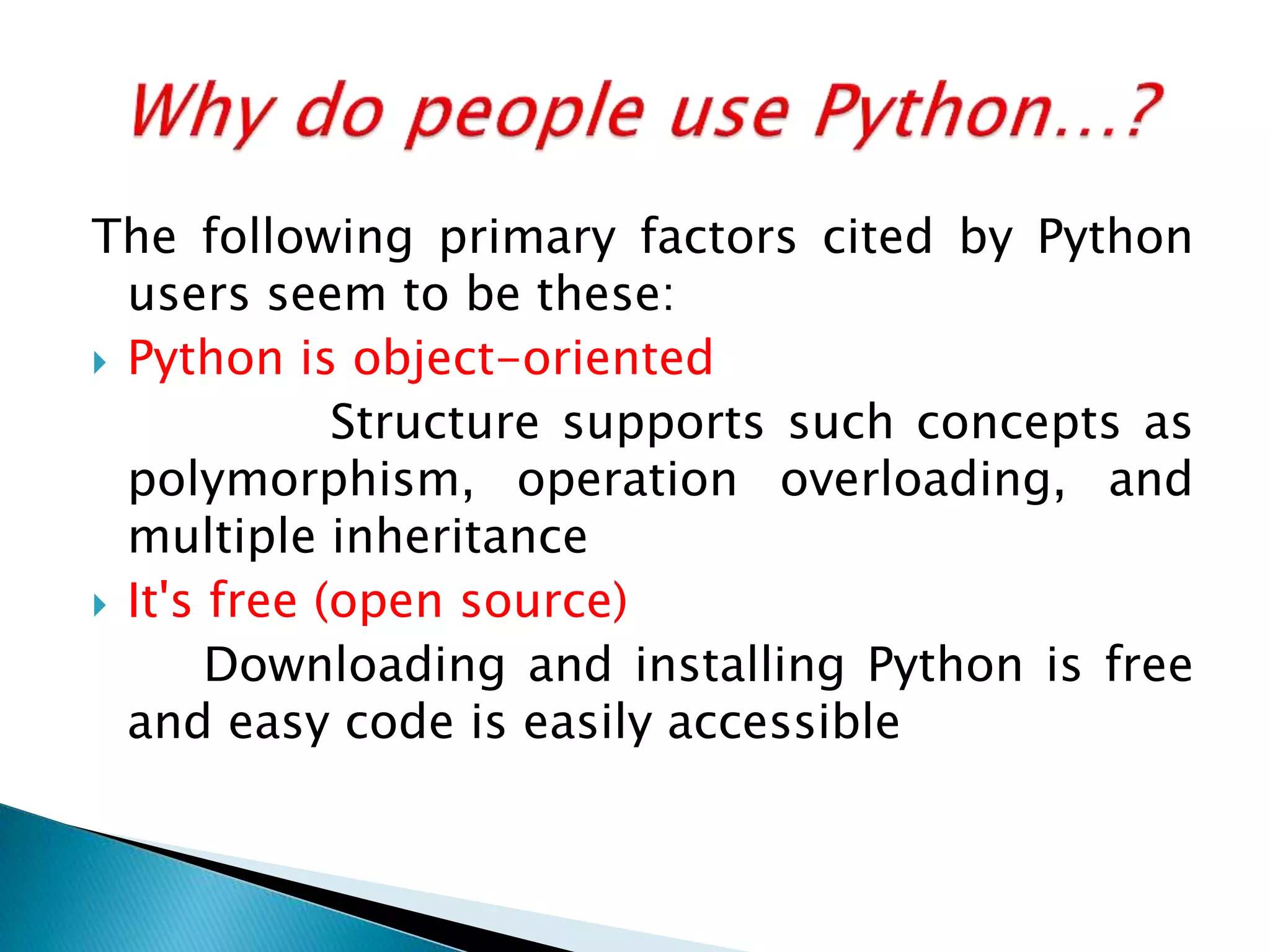 Presentation on python | PPT