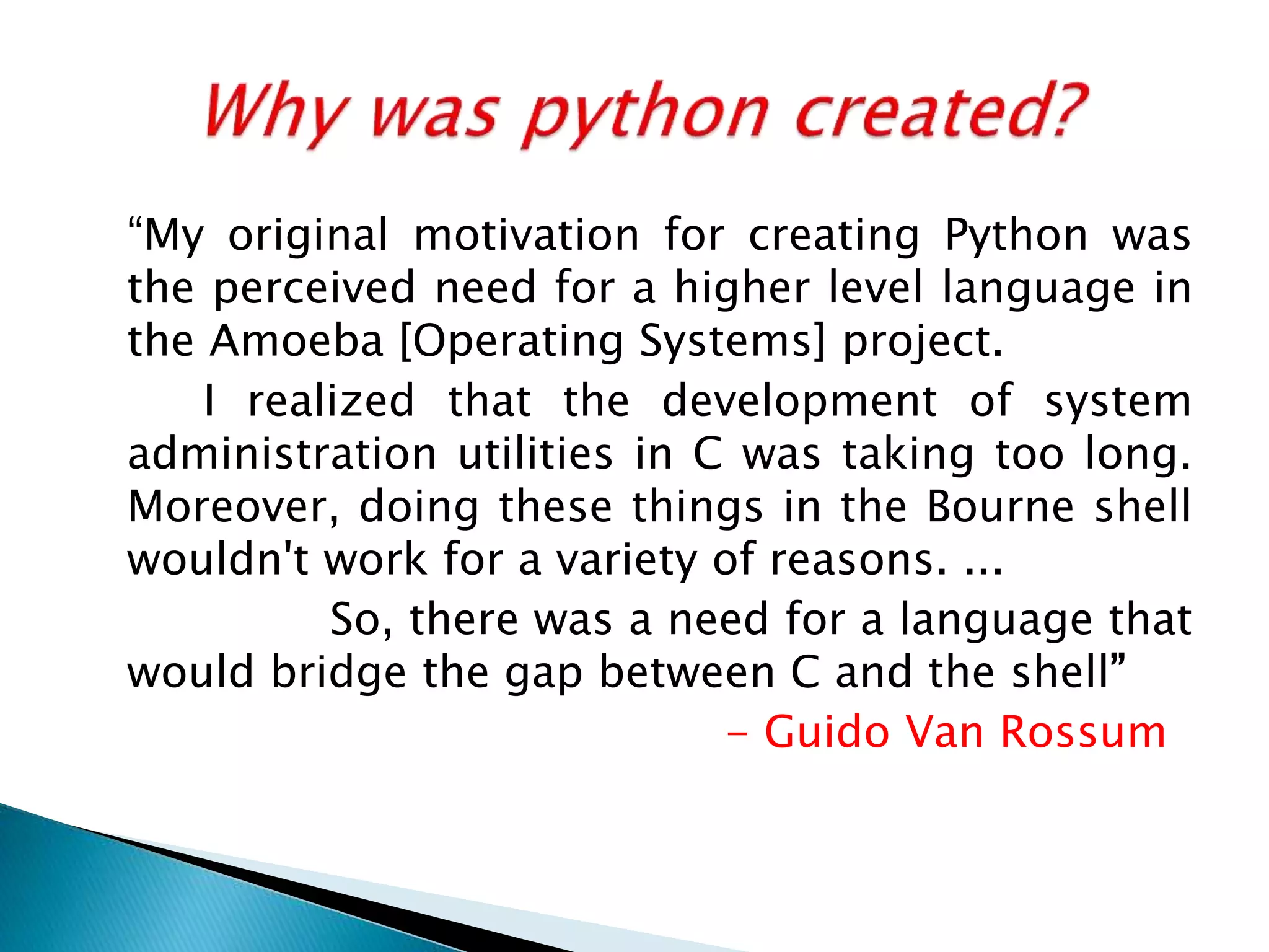 Presentation on python | PPT