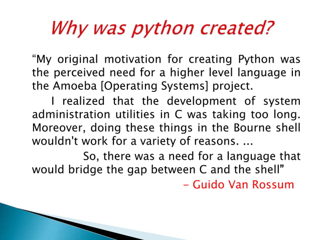 Presentation on python | PPT