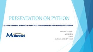 PRESENTATION ON PYTHON.pptx