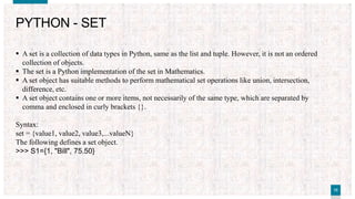 Presentation on python data type | PPTX