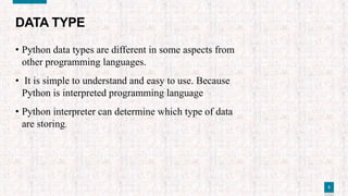 Presentation on python data type | PPT