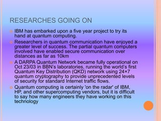 Presentation on quantum computers | PPTX