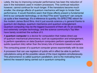 Presentation on quantum computers | PPTX