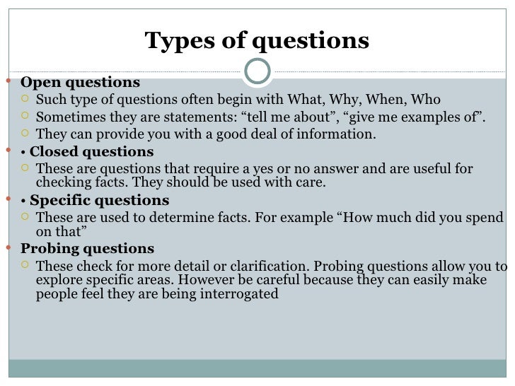 Presentation on questioning