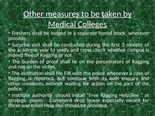 Ragging Installation Presentation on Ragging - A menace in Educational Institutions | PPT