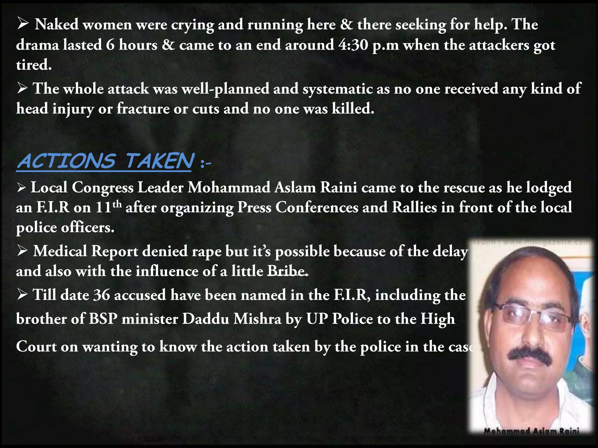 

ACTIONS TAKEN



 