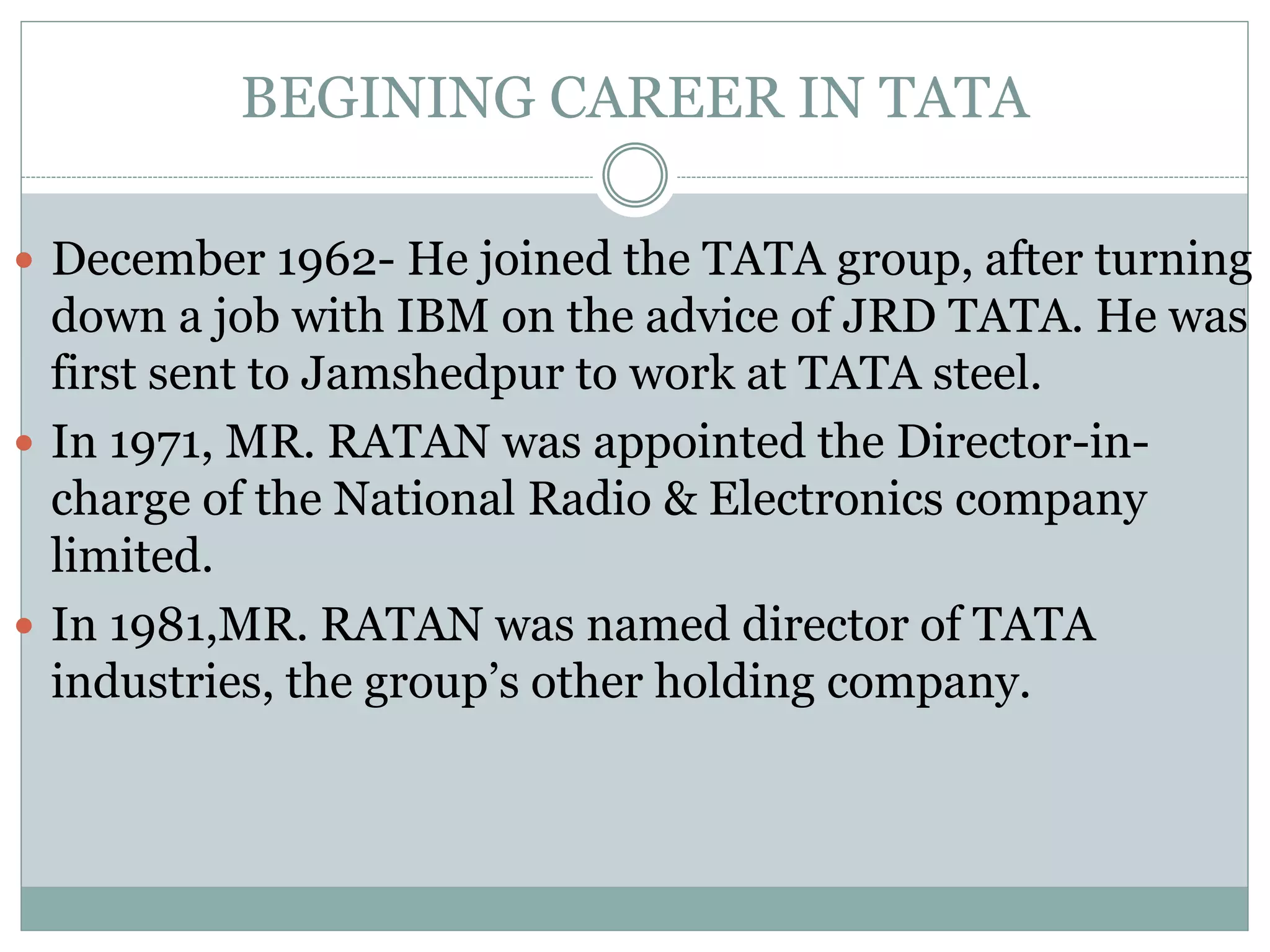 Presentation on ratan tata | PPTX
