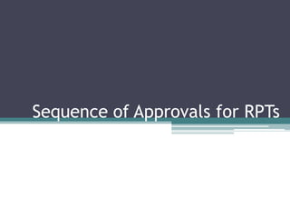 Sequence of Approvals for RPTs
 
