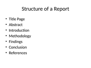 Presentation on report writing and its types | PPTX