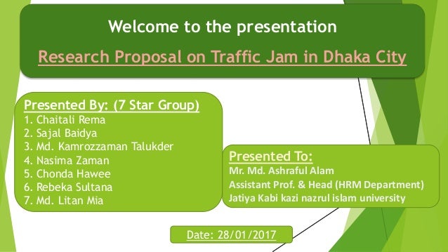 Research proposal on traffic jam in dhaka city picture