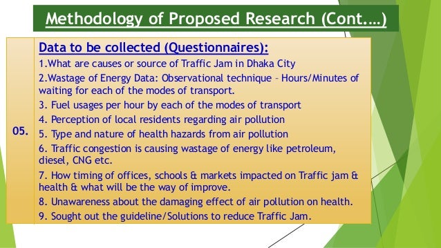 Research proposal on traffic jam picture