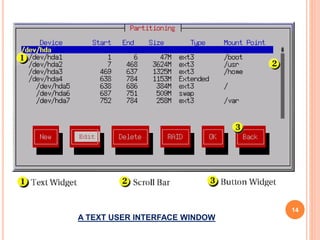 A TEXT USER INTERFACE WINDOW
14
 