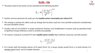 Presentation on Scale UP for bioreactors | PPTX