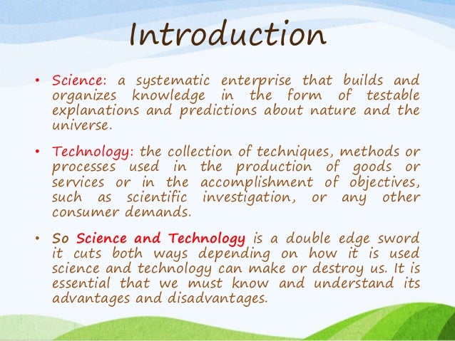 Presentation on science and technology