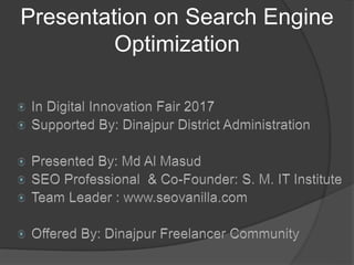 Presentation on Search Engine
Optimization
 