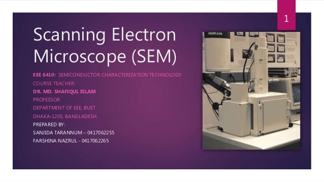 Presentation On Sem Scanning Electron Microscope