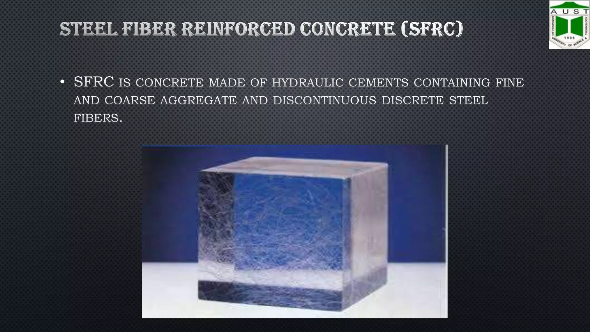 Sfrc Railing Introduction to Steel Fiber Reinforced Concrete (SFRC) | PPTX